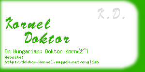 kornel doktor business card